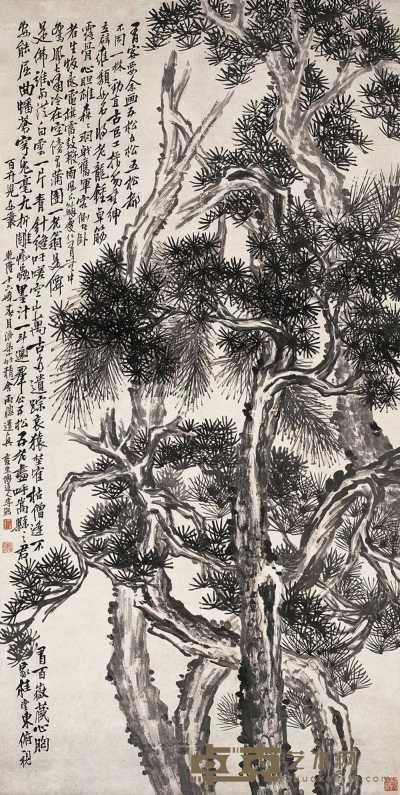 李鱓 乾隆十六年（1751）年作 五松图 立轴 243×122cm